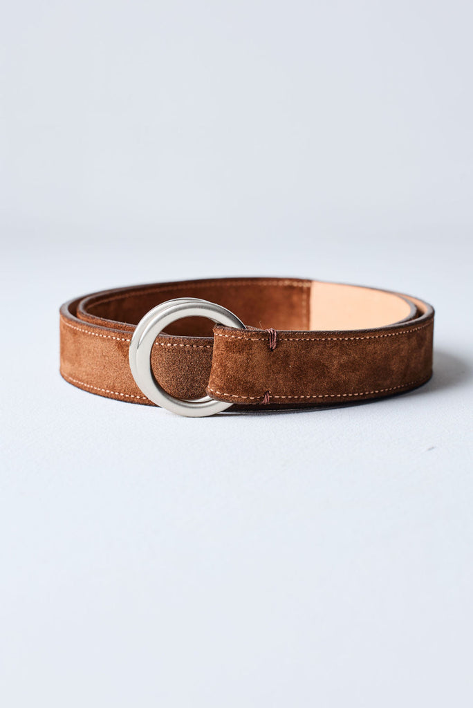 Italian Suede O-Ring Belt by Martin Dingman — Snuff– Harrison Limited