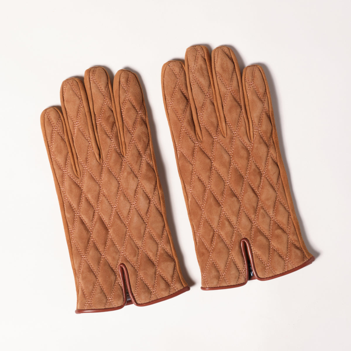 Quilted Italian Lamb Suede Gloves