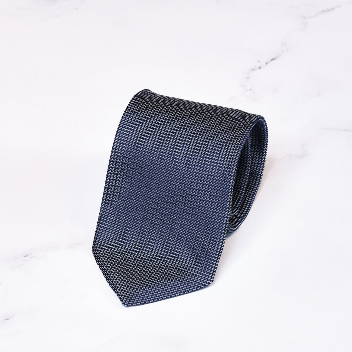 Navy Tick Weave Silk Tie by Robert Jensen– Harrison Limited
