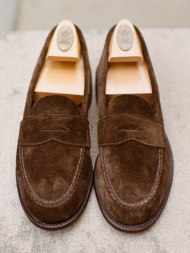 Dark Brown Unlined Hand-Sewn Penny Loafer by Alden– Harrison Limited