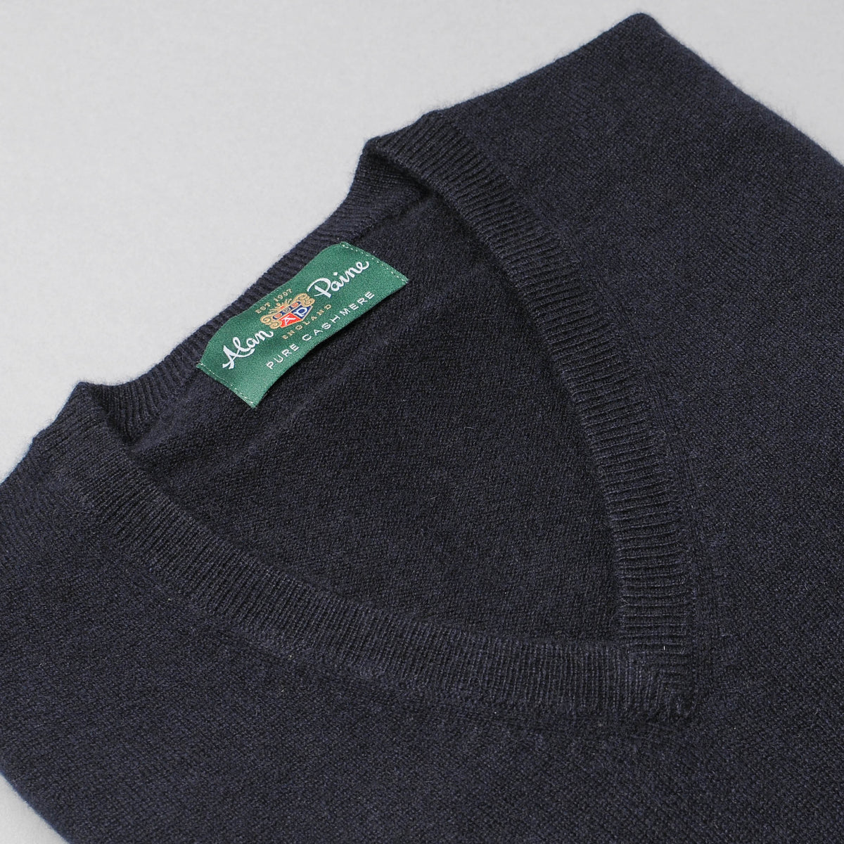 Alan Paine Cashmere V-Neck Sweater - Dark Navy– Harrison Limited