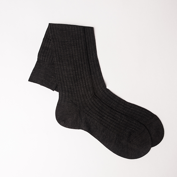 Charcoal Merino Wool Dress Sock by Pantherella Charcoal / Mid Calf Charcoal Merino Wool Dress Sock by Pantherella Charcoal / Mid Calf