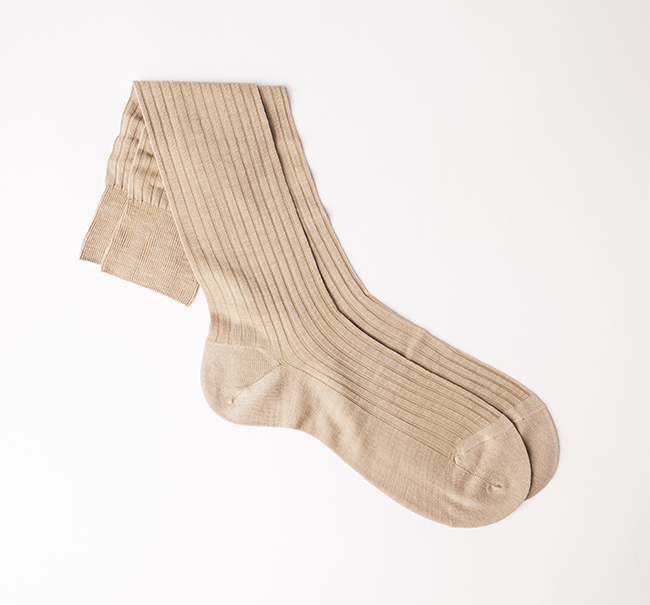 Light Khaki Merino Wool Dress Sock by Pantherella Light Khaki / Mid Calf Light Khaki Merino Wool Dress Sock by Pantherella Light Khaki / Mid Calf